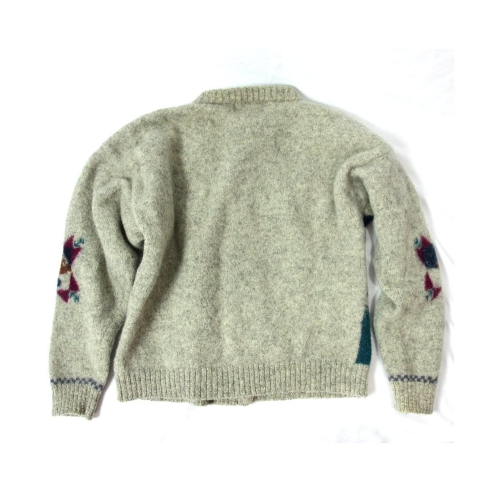 Vintage Woolrich Wool Fair Isle Cardigan Sweater Winter Sports Gray - XS - Picture 7 of 8